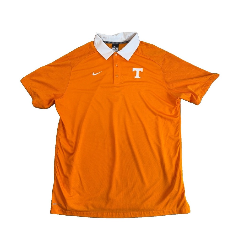 Nike Tennessee Volunteers Dri-Fit Performance Polo Shirt Size XL Orange